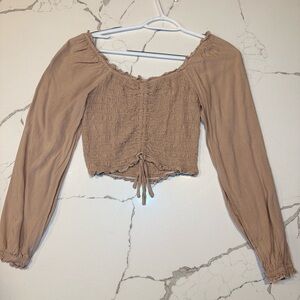 Women’s Tan Crop Top Stretchy